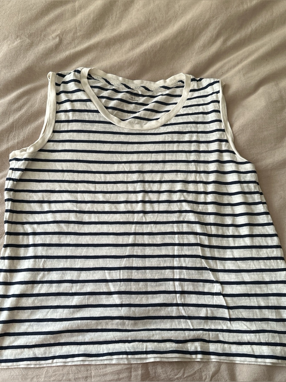 Madewell White & Navy Striped Tank
